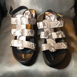 Snakeskin print sandal
